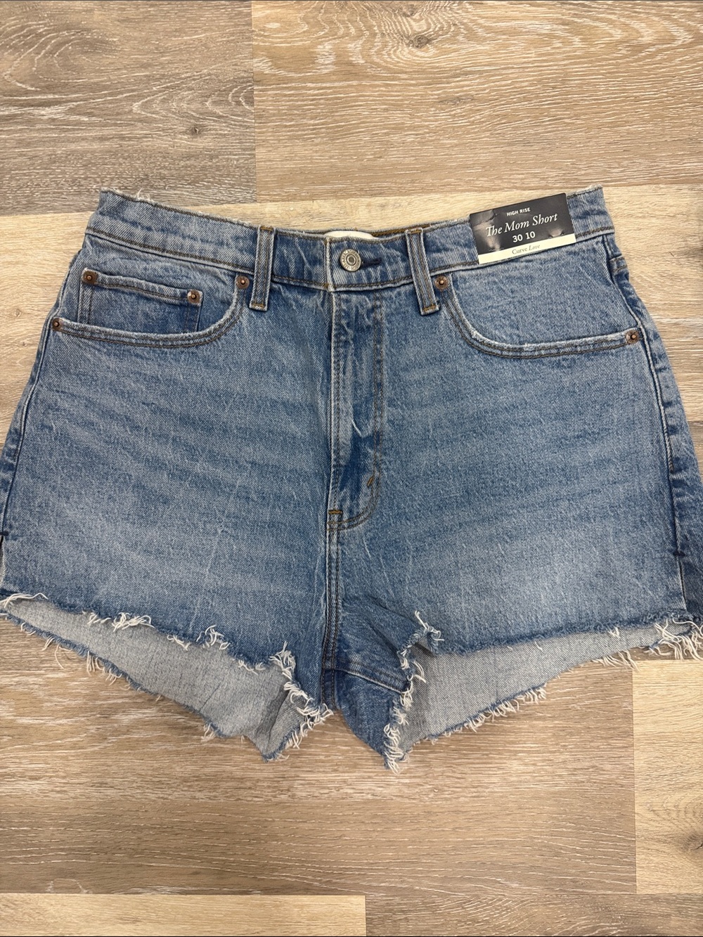 Abercrombie & Fitch Blue Denim Mom Jean Shorts